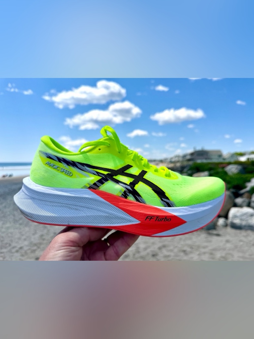 Asics Neon Green and Orange FF Turbo Running Shoe